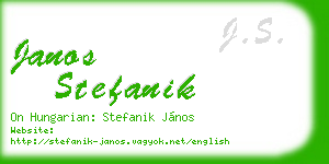 janos stefanik business card
